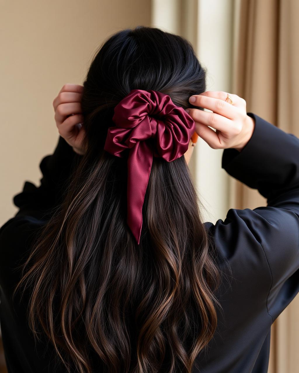 Scrunchie satin di rambut